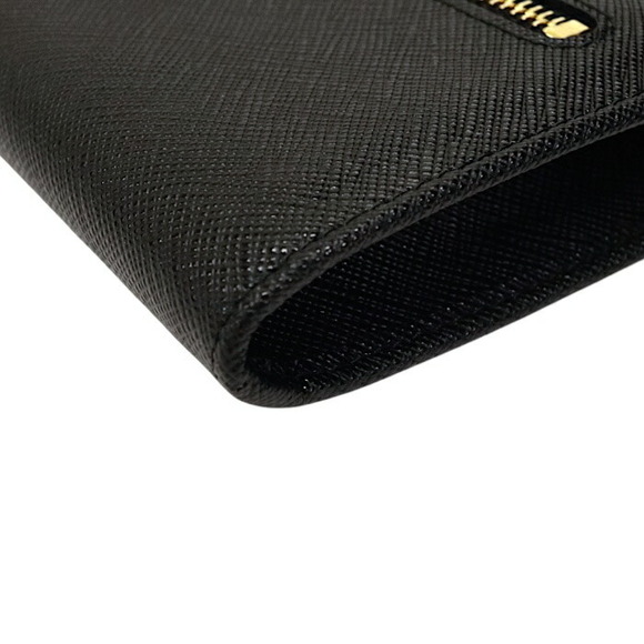 Prada Saffiano Leather Key Case Wallet L Zip Coin Multi Purpose Nero Black - Picture 5 of 11